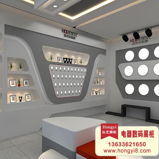 白色烤漆電器類展廳制作
